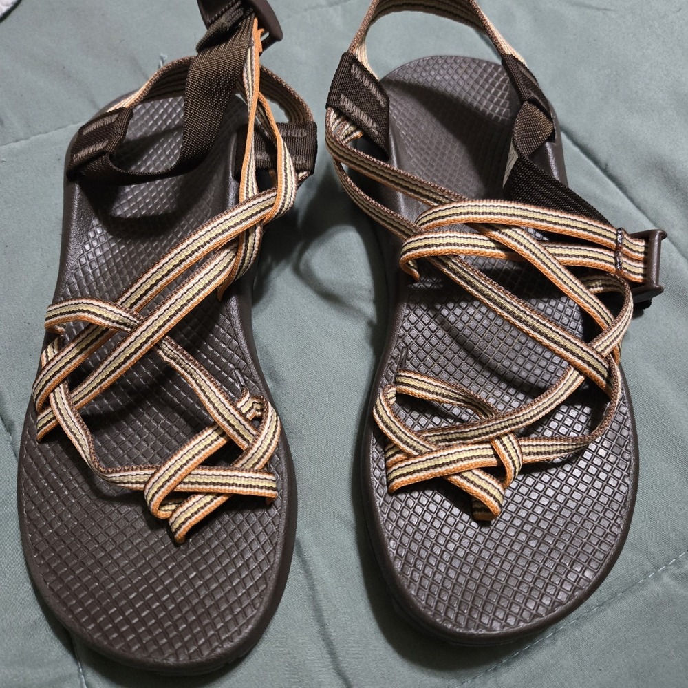 Chaco Sandal Multi Brown Striped Straps Women's Size 8 Vibram Comfort Outdoors